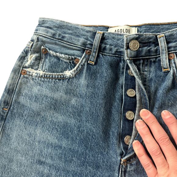 AGOLDE Riley High Rise Straight Crop Jean Frequency - Picture 5 of 10